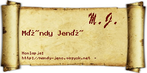 Mándy Jenő névjegykártya